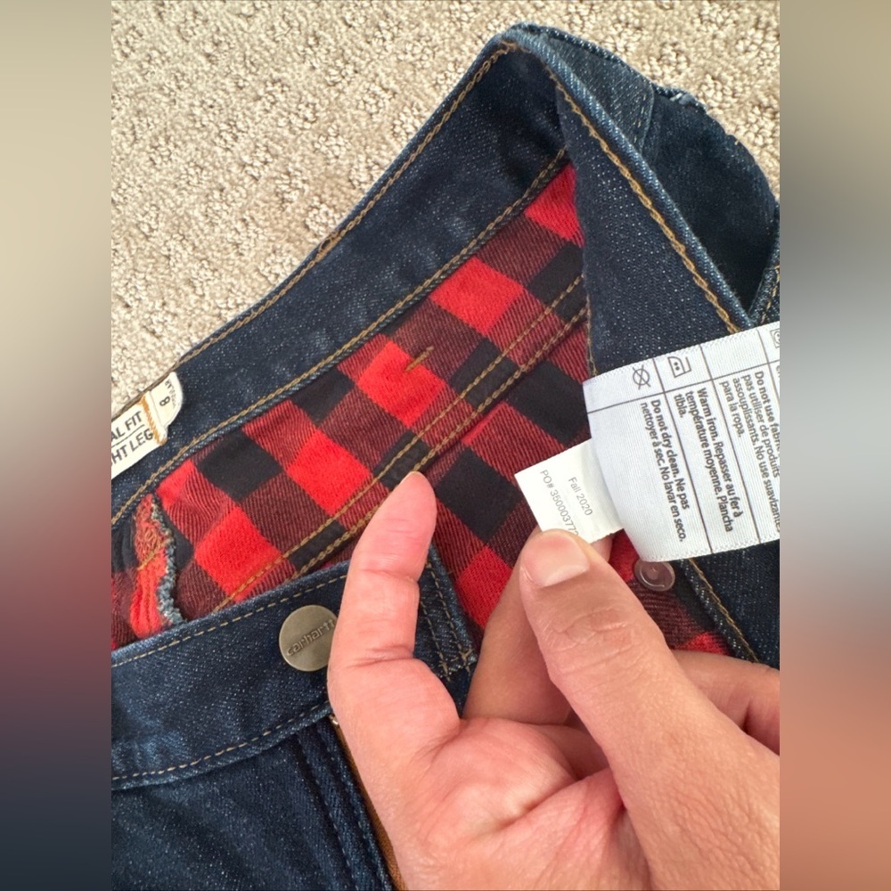 Carhartt Women’s ORIGINAL-FIT BLAINE FLANNEL-LINED JEAN Size 8 Regular - Picture 5 of 10